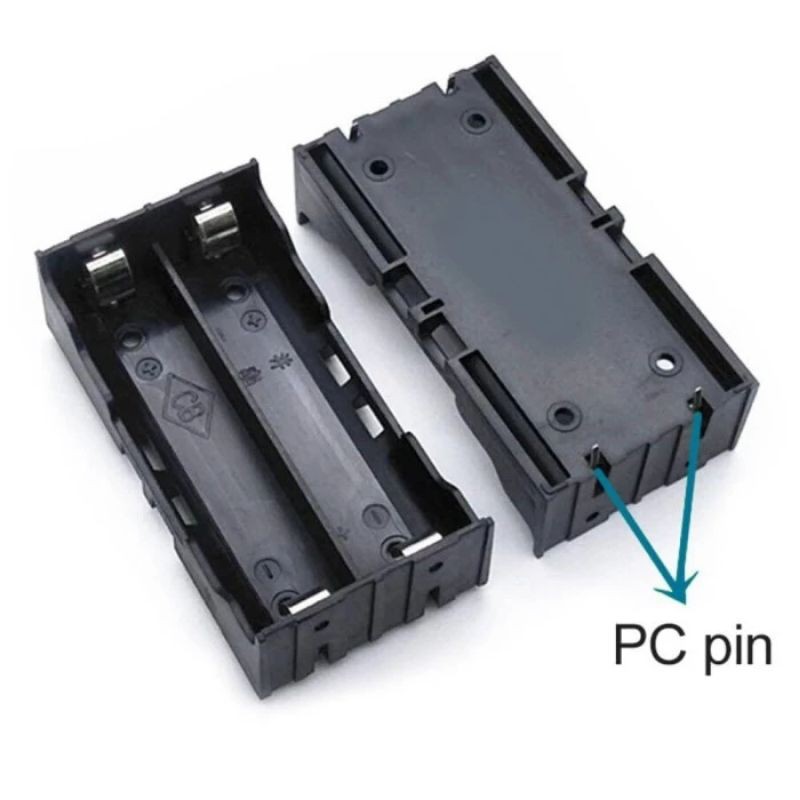 Tempat Baterai 2x 18650 Plat Lempeng Double Battery Holder PC PIN