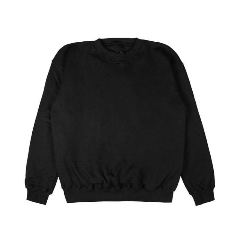 Crewneck besick polosan crewneck peria masa kini varian warna hitam full katun flecee