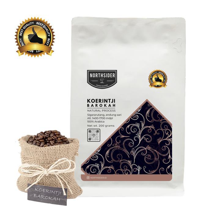 

BIJI KOPI ARABIKA KOERINTJI BAROKAH NATURAL - 200GR NORTHSIDER COFFEE - BIJI KOPI