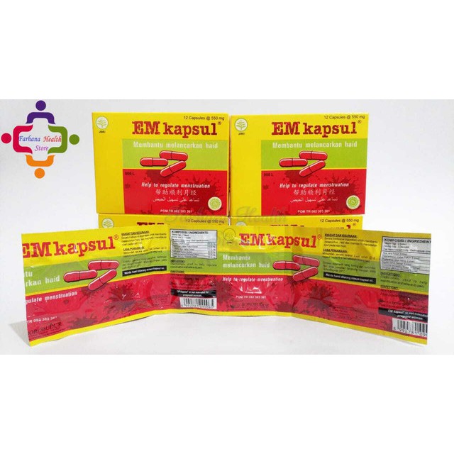 Original EM Kapsul Box 12 Kapsul / Membantu Melancarkan Haid