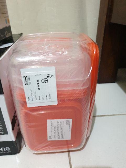 Tempat Makan Kotak Plastik Transparan Serbaguna, Set Isi 17