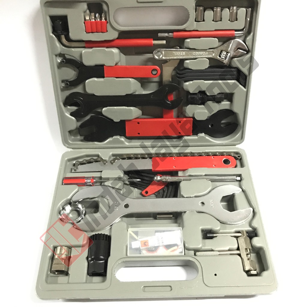 UNIVERSAL BICYCLE TOOL SET 44 Pcs - Alat Sepeda Lengkap Kunci Set Peralatan Tool Kit Box