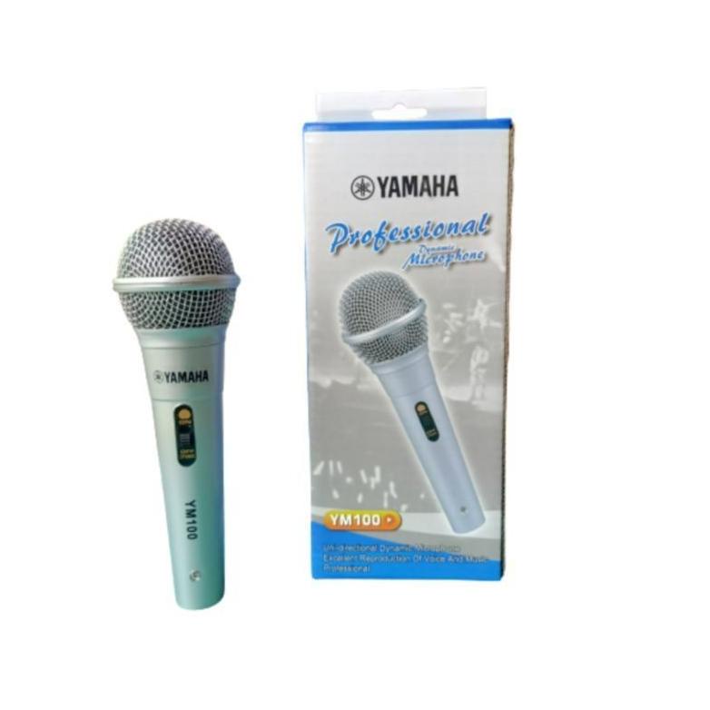 Microphone Yamaha Ym-100 Mic Karaoke Kabel Original Yamaha Suara Bass Jernih Mikrofon Kabel Murah