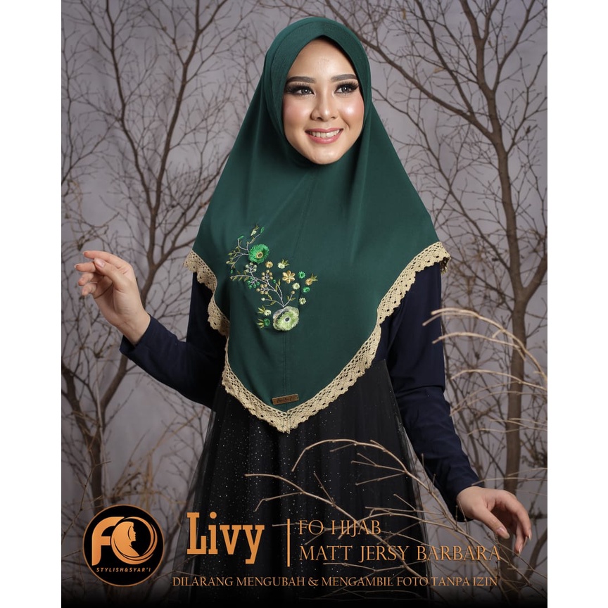 LIVY FO//JILBAB JERSEY PREMIUM//HIJAB INSTAN BORDIR//FO HIJAB