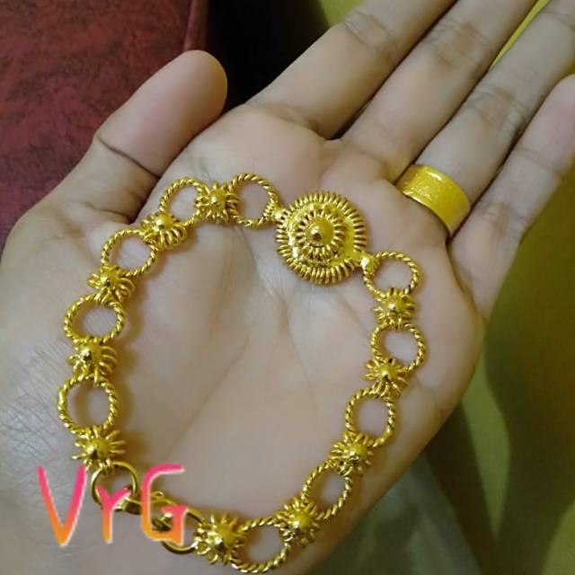 Lapis emas 1set cincin & gelang