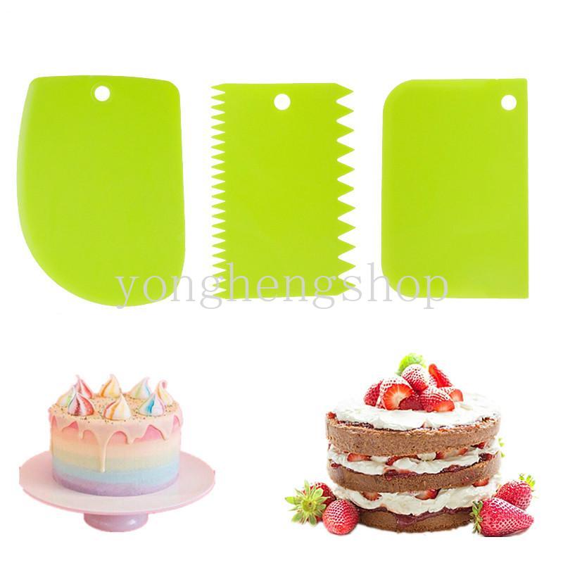 3pcs / set Spatula Pengikis Krim Kue Untuk Dekorasi