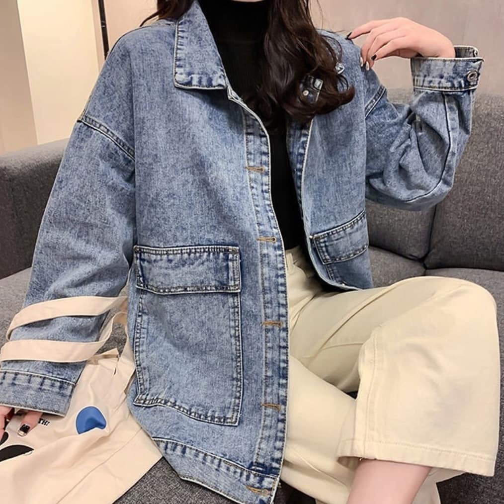 JAKET WANITA JENNIE JEANS OVERSIZE KOREAN STYLE TERBARU