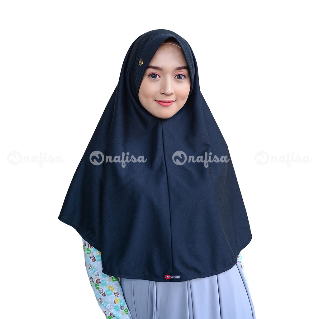 TERMURAH ASHA Hijab Instan Kaos | Jilbab Instan Khimar Syar'i Kerudung Instan Pad Kaos-Hitam