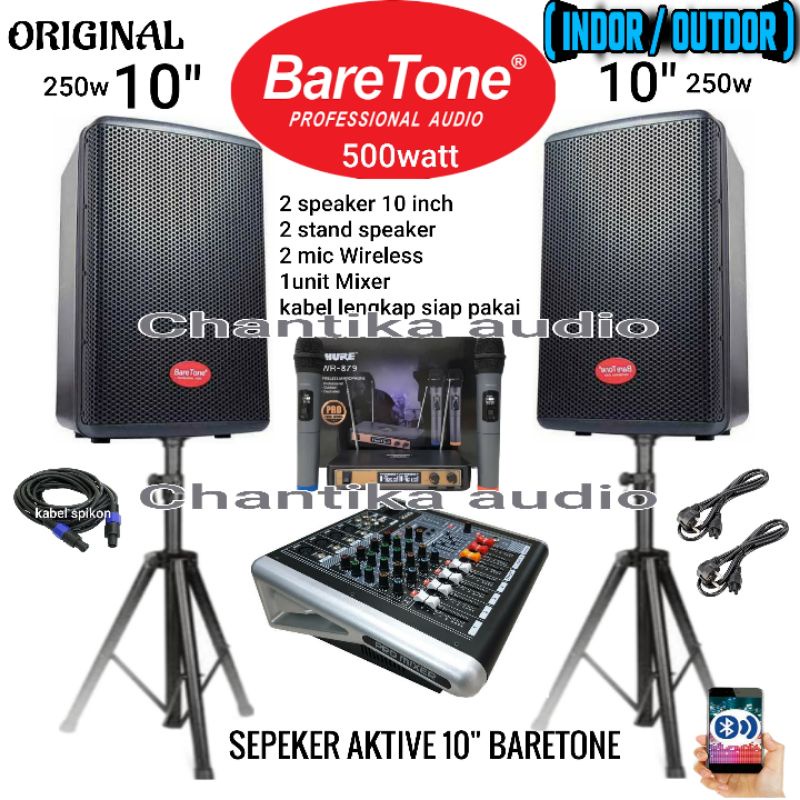 paket karaoke Speaker pasif 10 inch baretone Power mixer bluetooth Paketan karoke speaker 10 inch ba