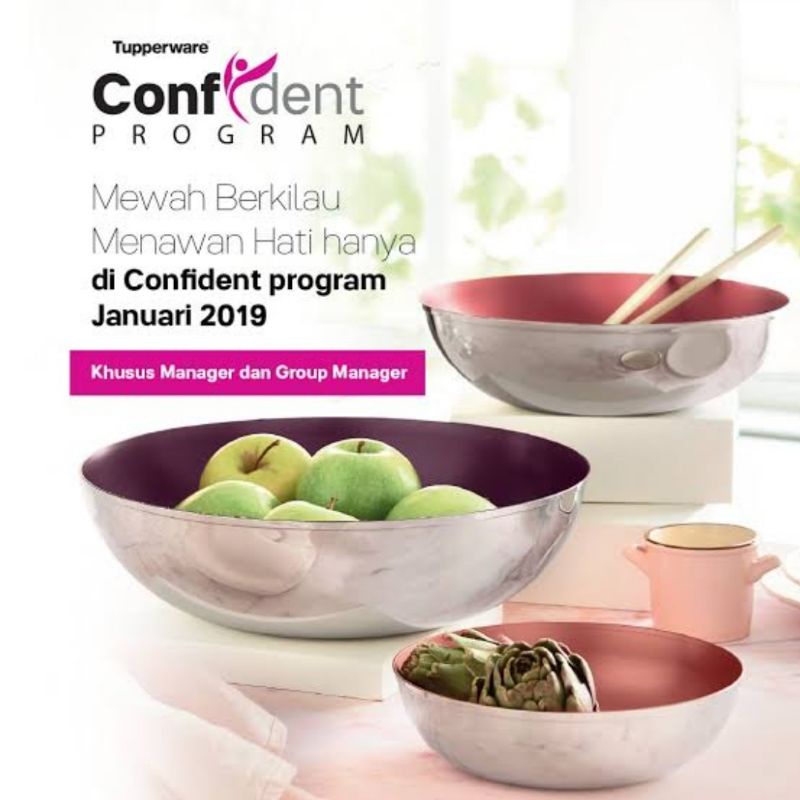 PROMO  Tupperware Allegra Bowl 1,5 Liter (1 Pcs)  // Bowl Serving Food Fruit Stainless Steel Premium