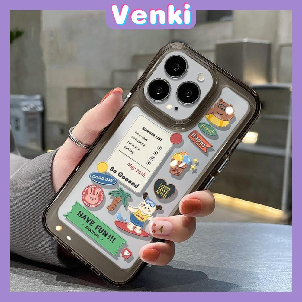 iPhone Case HD Acrylic Hard Case High Clear Metal Button Protection Camera Shockproof Cute Cartoon Bear Compatible with iPhone 14 Pro Max 14 Plus 13 Pro Max 12 Pro Max 11 XR 7Plus