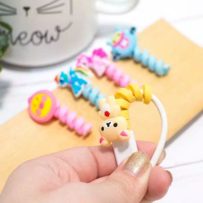 Pelindung Ujung Kabel Spiral / Cable Saver Spiral / Pelindung Ujung Kabel Karakter Lucu