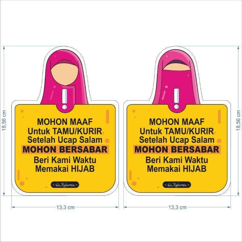 STICKER / STIKER KURIR TAMU HIJAB JILBAB MOHON TUNGGU SEBENTAR