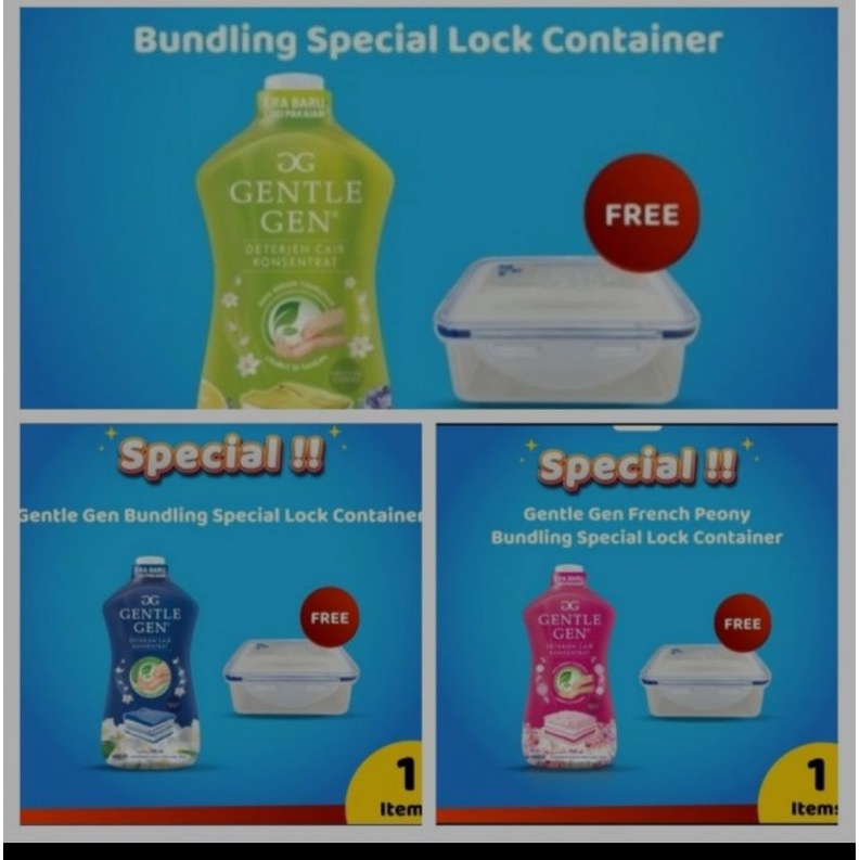 Gentle gen detergen cair 750 ml + lock container