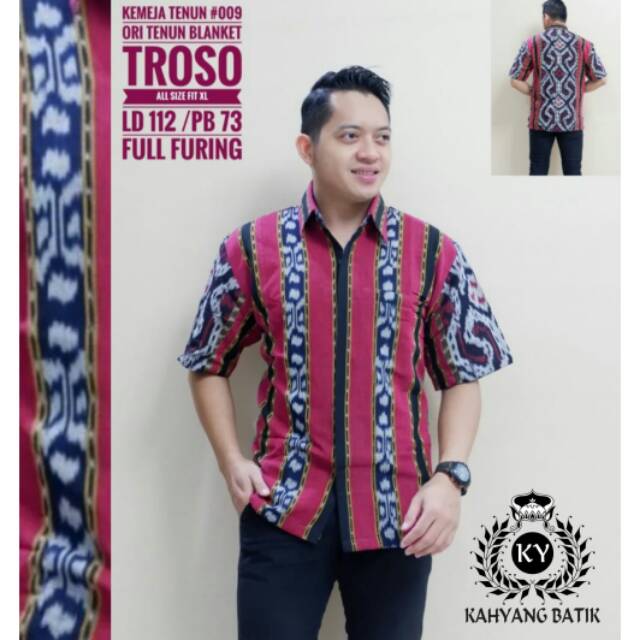 TROSO TENUN.Kemeja Tenun Pria Modern