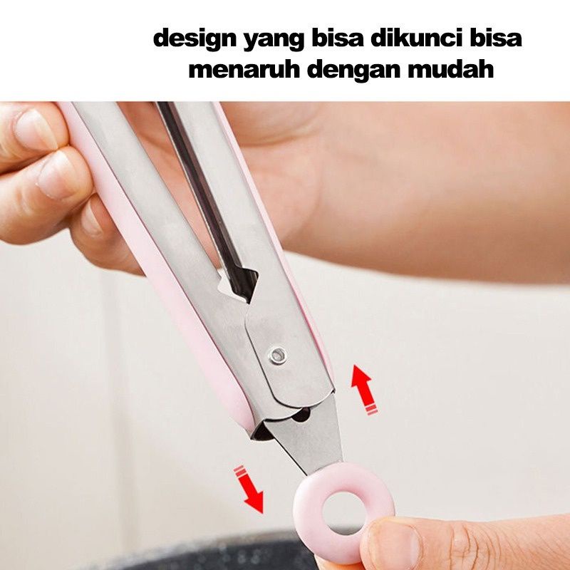 food tongs pencapit warna/penjepit silicone makanan roti kue gorengan/capitan silicone masakan