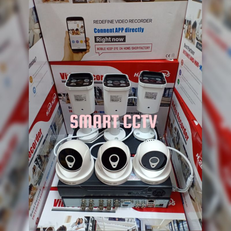 NEW PAKET CCTV 5MP 2560P 4K ULTRA HD 8 CHANNEL 6 KAMERA LENGKAP