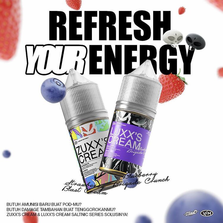 ZUXXY BTR NEW E-LIQUID!!! ZUXXS CREAM STRAWBERRY BLAST CREAM PODS FRIENDLY LIQUID 30ML 30MG