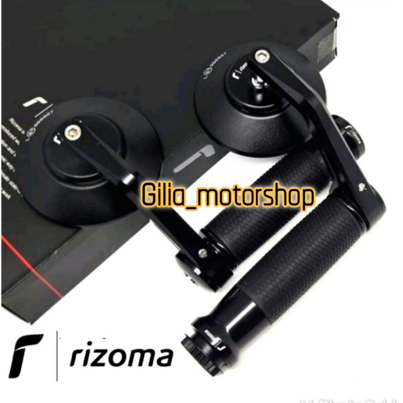 SPION JALU BULAT RIZOMA+HANDGRIP RIZOMA URLO ORIGINAL BLACK EDITION UNIVERSAL MOTOR