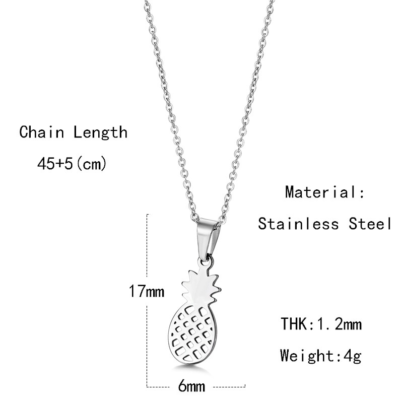 Eropa dan Amerika baru fashion titanium steel pendek kalung stainless steel buah nanas liontin kalun