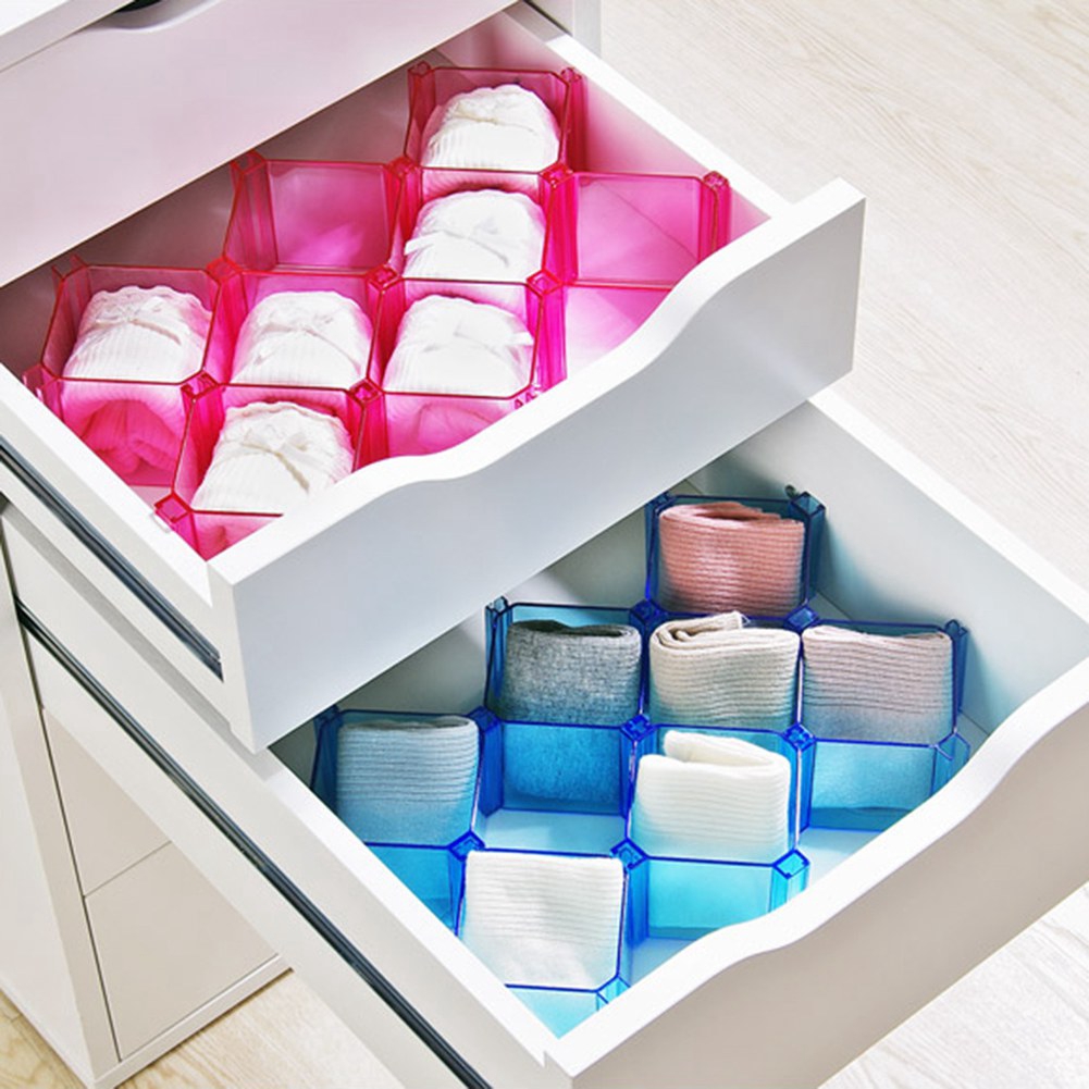 Plastic Box Organizer Case Desktop Drawer Divider 6pcs Set