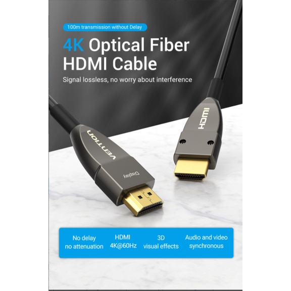 Vention Kabel HDMI Fiber Optic Active 2.0 Male to Male 4K UHD 80M 100M