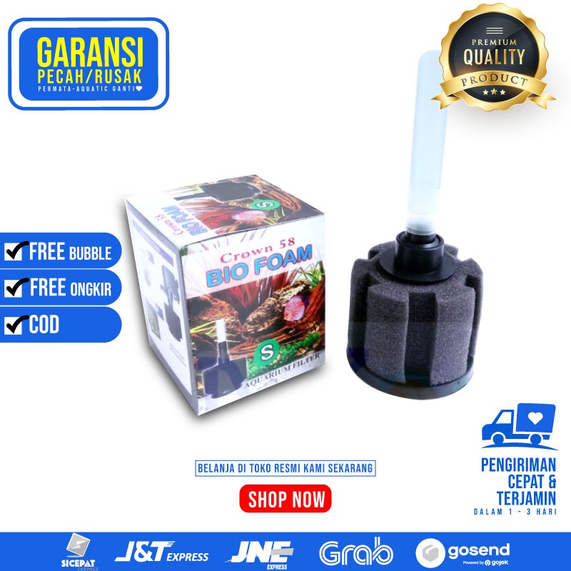 Bio Foam Murah/ Bio Foam Aquarium / Bio Foam Aquascape/ Bio Foam Crown 58 Size S