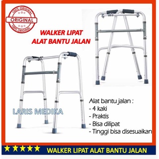 Image of Sella Tongkat Jalan Walker Alat Bantu Jalan Orang Tua Lansia Lipat Standard Non Roda Bentuk Jemuran