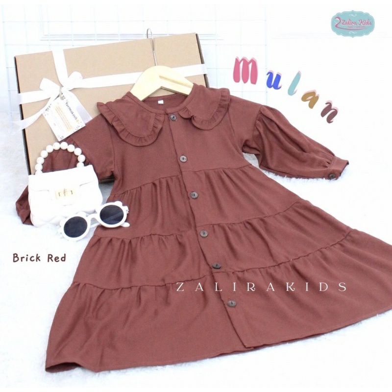 MIDI DRESS ANAK TERBARU MULAN SERIES 2-11tahun/GAMIS ANAK PEREMPUAN/MODEL GAMIS ANAK