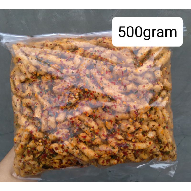 

Basreng Pedas Daun Jeruk 500gram Basreng Baso Goreng
