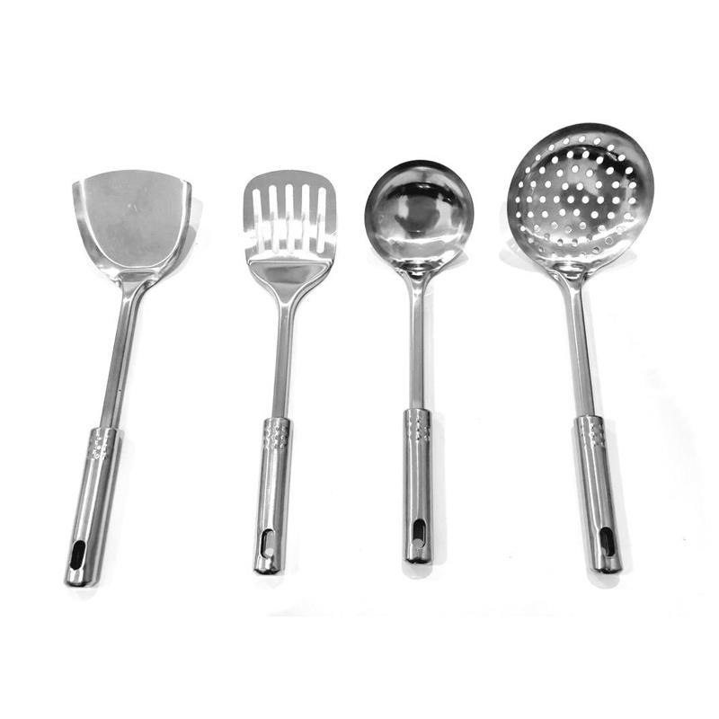 [BISA COD] PROMO Spatula Set Stainless Isi 4 Bahan Tebal Kuat Kualitas Terjamin Sutil Sodet Irus Set Peralatan Masak Dapur Set Murah Terjangkau