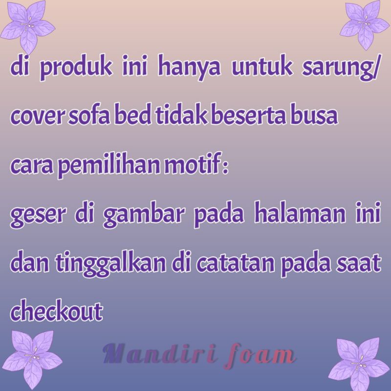 Sarung Cover SofaBed Inoac Bahan Nikita dan Star tebal 20 dan 15 cm