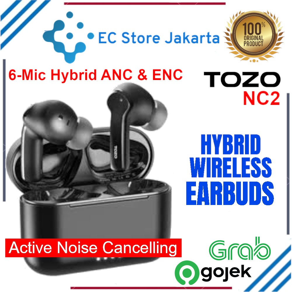 TOZO NC2 Hybrid ANC TWS Wireless Earbuds IPX6 Bluetooth 5.2 Earphones