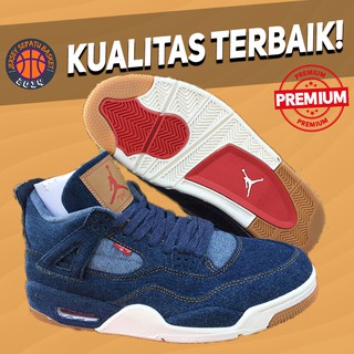 SEPATU BASKET SNEAKERS AIR JORDAN 4 LEVIS DENIM PRIA WANITA IMPORT