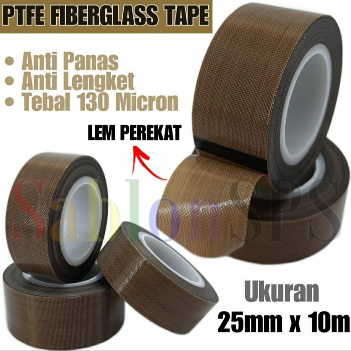

Jualan Sealer Teflon Coated Fiberglass Tape With Adhesive Anti Panas 25Mmx10M Terbatas