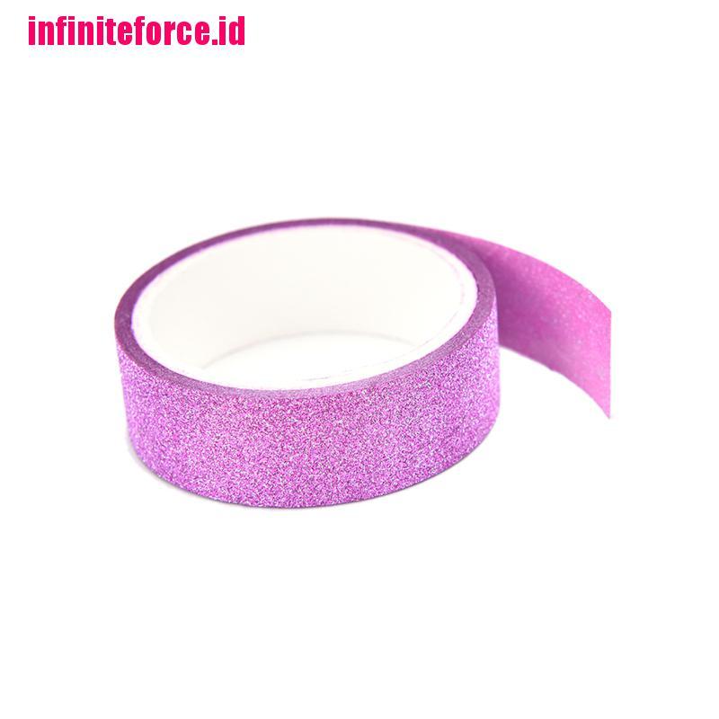 10pcs Glitter Washi Sticky Paper Masking Adhesive Tape Label DIY Craft Decorative