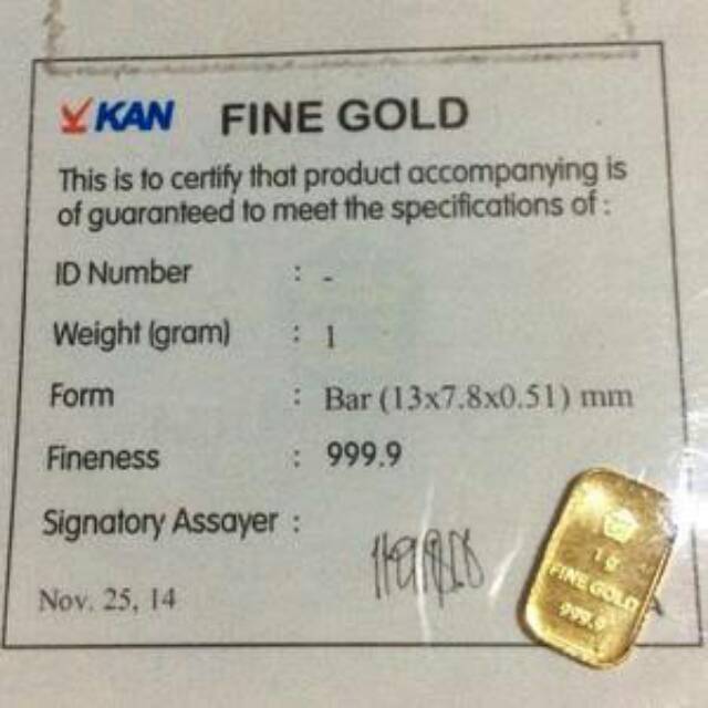 Logam mulia emas antam 1 gram sertifikat, hanya menjual emas asli/ fine gold-1