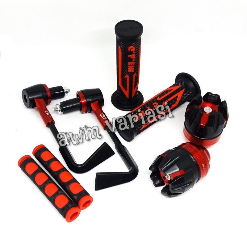 Paket 4 item Proguard L +Handgrip Panah + Jalu As + Karet Handle Rem Universal Semua Motor