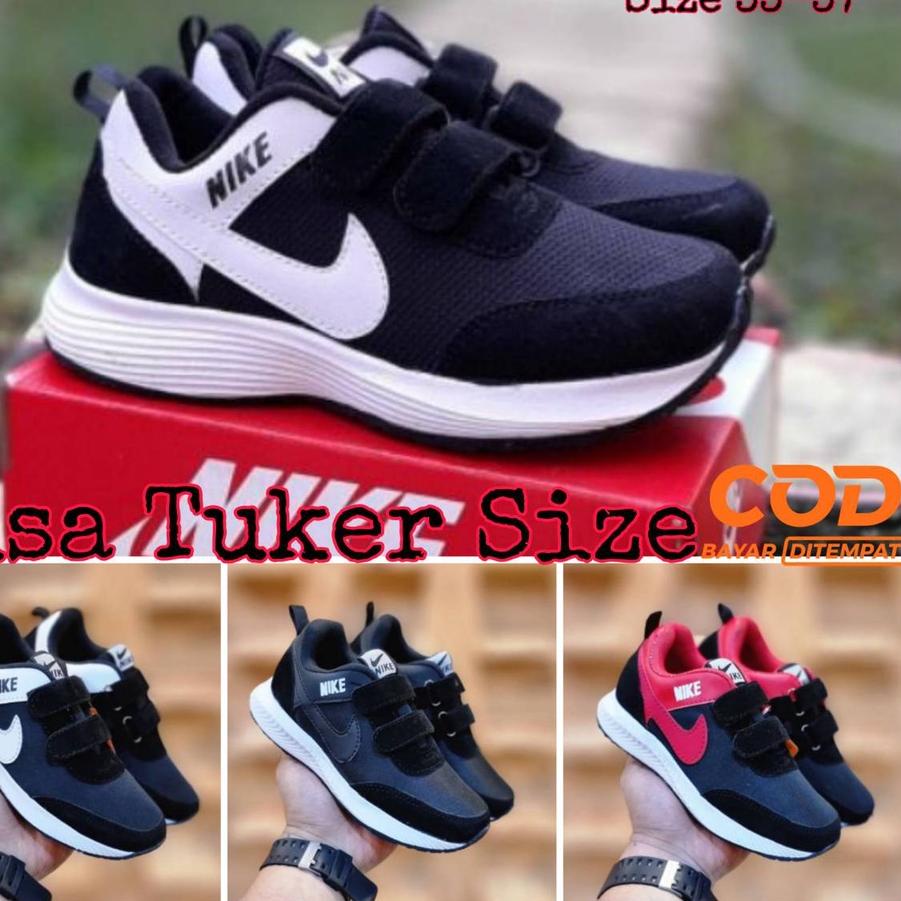Sepatu Anak Laki Laki/Perempuan Nike Original Sneakers Sekolah SD Hitam Putih Premium Quality Sneker