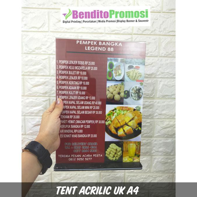 

✨BISA COD✨ Standing Brosur Acrilic A4 - Tent Card - Display Menu - Tempat Menu - A6