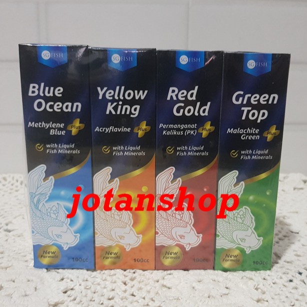 PAKET LENGKAP SG FISH PLUS MINERAL OBAT IKAN HIAS TETES MIX 4 WARNA