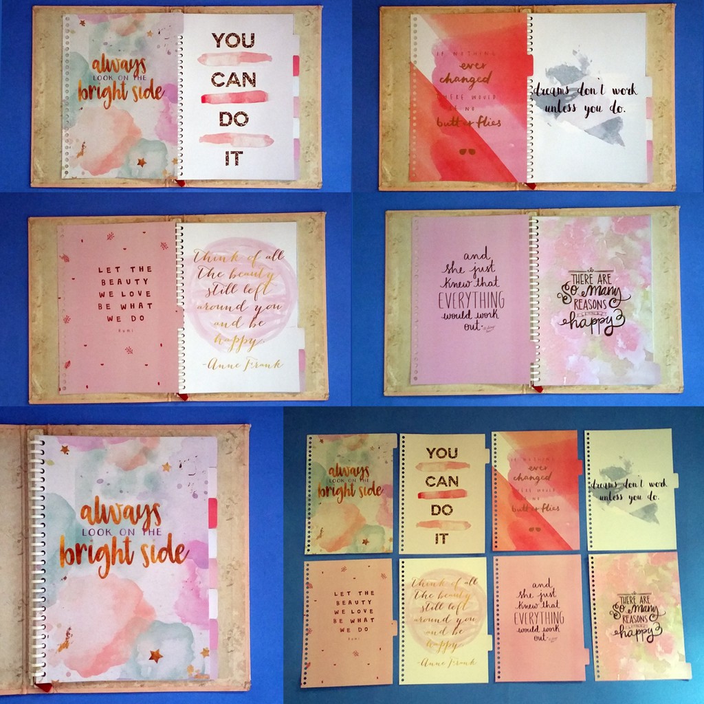 

Pembatas Quote Pastel Binder 2 Ring, 6 Ring, 20 Ring, 26 Ring 1 Set 8 Lembar Laminasi Glossy Murah