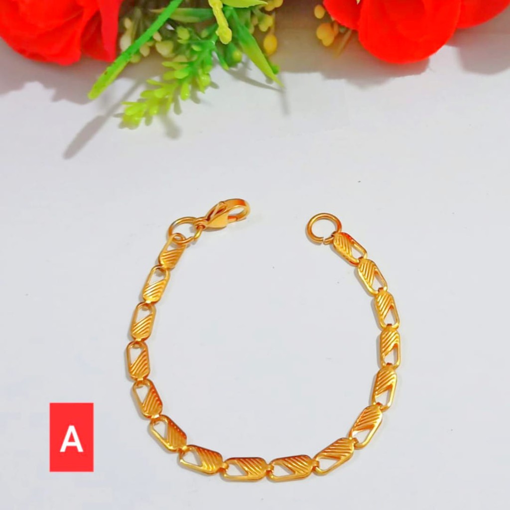 Gelang Rantai Titanium Pria Dan Wanita Gold&amp;Silver TIDAK LUNTUR, TIDAK KARAT | COD