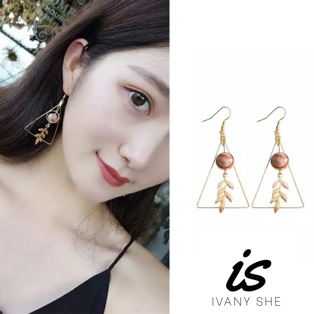 anting tusuk korea aksesoris perhiasan jilbab fashion jewelry subang giwang titanium emas hijab