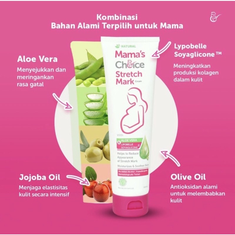 Mama's Choice Stretch Mark Cream 100ml | Mamas Choice Krim Selulit