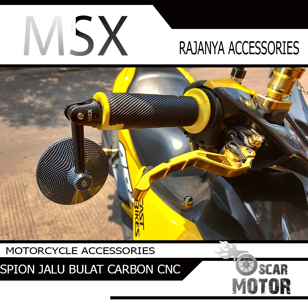 SPION JALU BULAT CARBON MSX FULL CNC REAR MIRROR HIGH END BAR NEW STYL motor