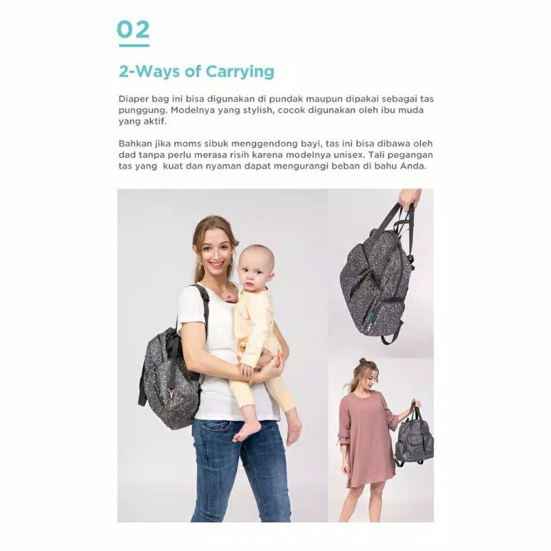 MOOIMOM 2 Ways Diaper Bag (Tas Bayi) / Tas mooimom / diaper bag / tas bayi / mooimom diaper bag / two ways diaper bag / tas pampers / tas diapers / tas fashion