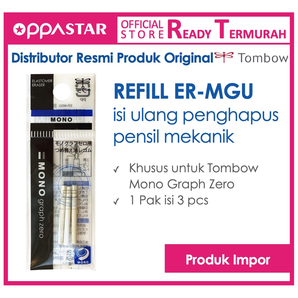 

Pensil Mekanik Tombow Mono Graph Zero ER MGU - Refill Penghapus 2.3 mm