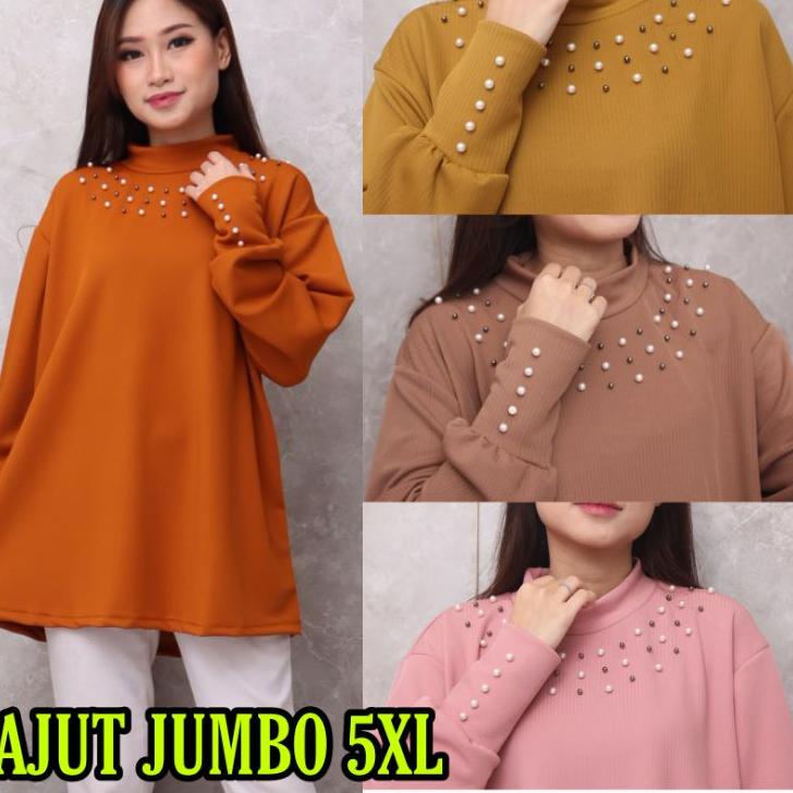 ☜ JUNE ATASAN JUMBO/BAJU JUMBO/KAOS JUMBO IMPORT/ATASAN JUMBO IMPORT RAJUT PREMIUM LD 120-150cm ➺