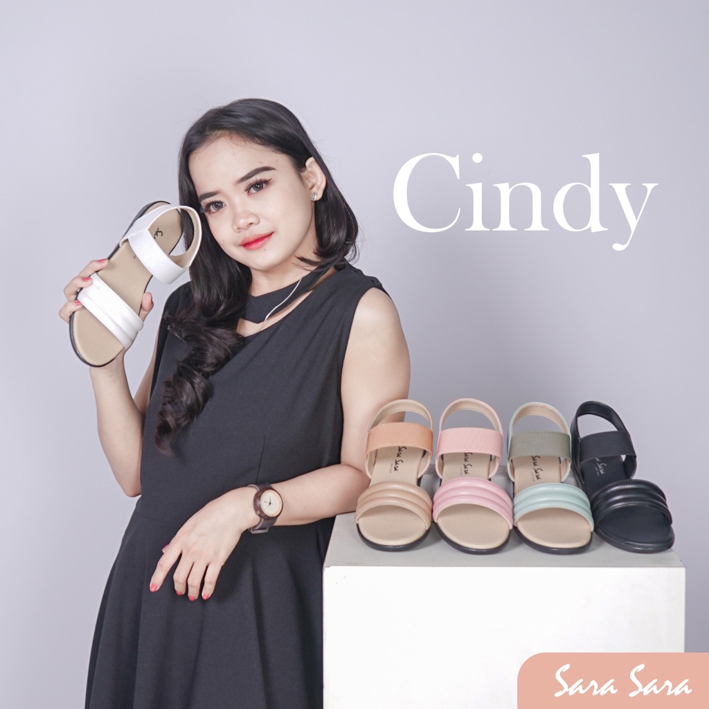 SARA SARA CINDY Sepatu Sandal Wedges Sepatu Sendal Wanita Tali Casual Tinggi Hak 3 cm Sandal Cewek Cantik